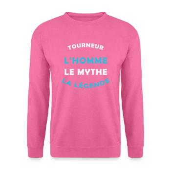 légende TOURNEUR - Sweat-shirt Unisexe - rose - Devant