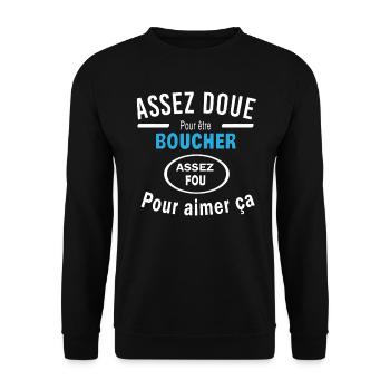 Gut genug, um ein Geschenk-Stopfen zu sein - Unisex Pullover - Schwarz - Vorne - Alina (178cm) & Michal (187cm)