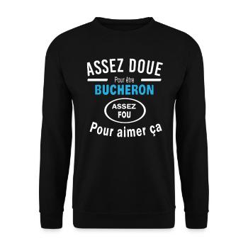 Assez doue pour etre BUCHERON - Sweat-shirt Unisexe - noir - Devant - Alina (178cm) & Michal (187cm)