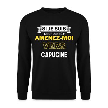 si je suis trop bourré amenez moi vers Capucine - Sweat-shirt Unisexe - noir - Devant - Alina (178cm) & Michal (187cm)