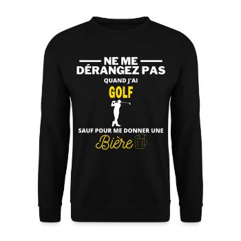 golf et bière humour alcool - Sweat-shirt Unisexe - noir - Devant - Alina (178cm) & Michal (187cm)