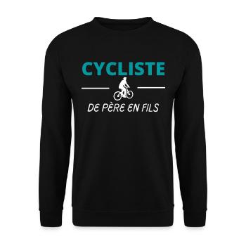 cycliste de père en fils vélo - Sweat-shirt Unisexe - noir - Devant - Alina (178cm) & Michal (187cm)