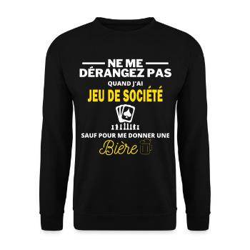 jeu de société et bière humour alcool - Sweat-shirt Unisexe - noir - Devant - Alina (178cm) & Michal (187cm)