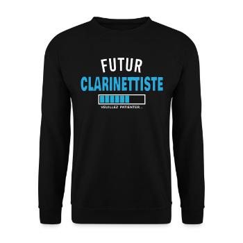futur CLARINETTISTE - Sweat-shirt Unisexe - noir - Devant - Alina (178cm) & Michal (187cm)