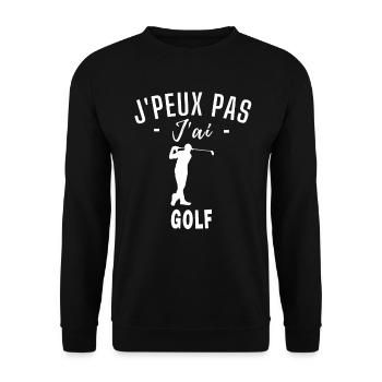 je peux pas j ai golf humour golf - Sweat-shirt Unisexe - noir - Devant - Alina (178cm) & Michal (187cm)
