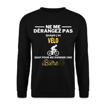 vélo et bière humour alcool - Sweat-shirt Unisexe - noir - Devant - Alina (178cm) & Michal (187cm)