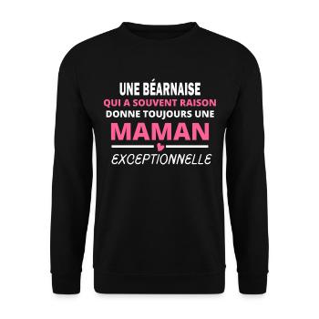 une Béarnaise Toujours raison drôle maman cadeau m - Sweat-shirt Unisexe - noir - Devant - Alina (178cm) & Michal (187cm)
