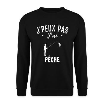 je peux pas j ai pêche humour pêche - Sweat-shirt Unisexe - noir - Devant - Alina (178cm) & Michal (187cm)