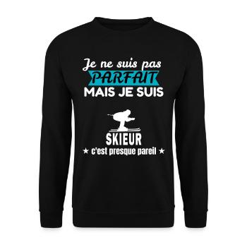 je ne suis pas parfait skieur cadeau skieur - Sweat-shirt Unisexe - noir - Devant - Alina (178cm) & Michal (187cm)
