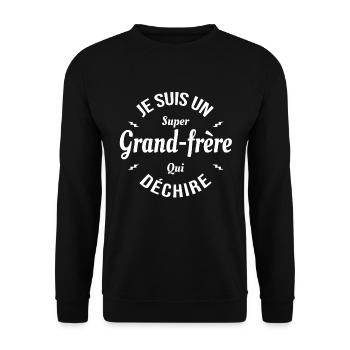 GRAND-FRÈRE QUI DÉCHIRE - Sweat-shirt Unisexe - noir - Devant - Alina (178cm) & Michal (187cm)