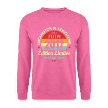 MILLÉSIME JUIN 2017 ÉDITION LIMITÉE - Sweat-shirt Unisexe - rose - Devant