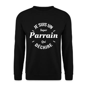 PARRAIN QUI DÉCHIRE - Sweat-shirt Unisexe - noir - Devant - Alina (178cm) & Michal (187cm)