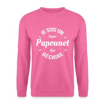 PAPOUNET QUI DÉCHIRE - Sweat-shirt Unisexe - rose - Devant
