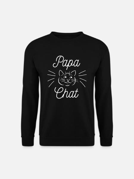PAPA CHAT - Sweat-shirt Unisexe - noir