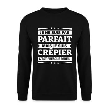 JE SUIS CRÊPIER - Sweat-shirt Unisexe - noir - Devant - Alina (178cm) & Michal (187cm)