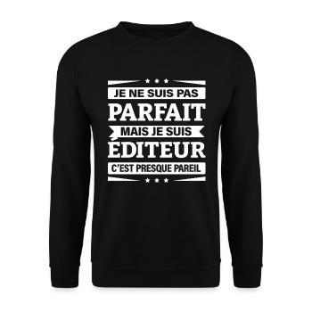 JE SUIS ÉDITEUR - Sweat-shirt Unisexe - noir - Devant - Alina (178cm) & Michal (187cm)