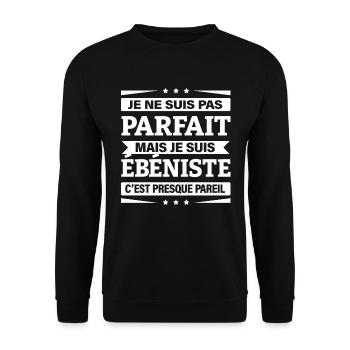 JE SUIS ÉBÉNISTE - Sweat-shirt Unisexe - noir - Devant - Alina (178cm) & Michal (187cm)