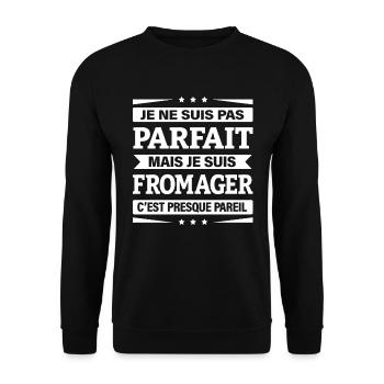 JE SUIS FROMAGER - Sweat-shirt Unisexe - noir - Devant - Alina (178cm) & Michal (187cm)