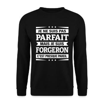 JE SUIS FORGERON - Sweat-shirt Unisexe - noir - Devant - Alina (178cm) & Michal (187cm)