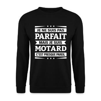 JE SUIS MOTARD - Sweat-shirt Unisexe - noir - Devant - Alina (178cm) & Michal (187cm)