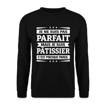 JE SUIS PÂTISSIER - Sweat-shirt Unisexe - noir - Devant - Alina (178cm) & Michal (187cm)