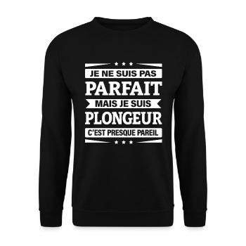 JE SUIS PLONGEUR - Sweat-shirt Unisexe - noir - Devant - Alina (178cm) & Michal (187cm)
