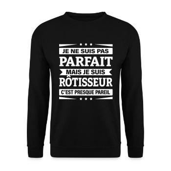 JE SUIS RÔTISSEUR - Sweat-shirt Unisexe - noir - Devant - Alina (178cm) & Michal (187cm)