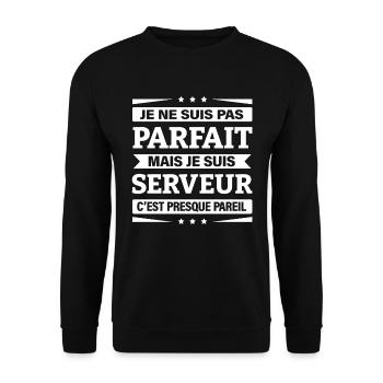 JE SUIS SERVEUR - Sweat-shirt Unisexe - noir - Devant - Alina (178cm) & Michal (187cm)