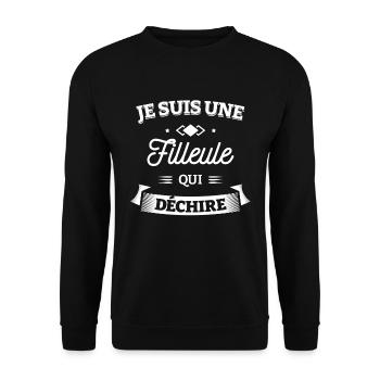 FILLEULE QUI DÉCHIRE - Sweat-shirt Unisexe - noir - Devant - Alina (178cm) & Michal (187cm)