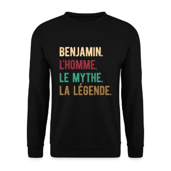 BENJAMIN L'HOMME LE MYTHE LA LÉGENDE - Sweat-shirt Unisexe - noir - Devant - Alina (178cm) & Michal (187cm)