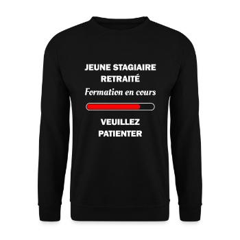 JEUNE STAGIAIRE RETRAITE - Sweat-shirt Unisexe - noir - Devant - Alina (178cm) & Michal (187cm)