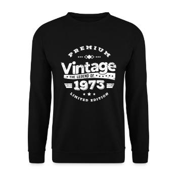VINTAGE 1973 - Unisex Sweatshirt - black - Front - Alina (178cm) & Michal (187cm)