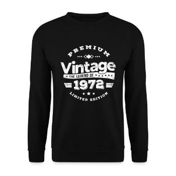 VINTAGE 1972 - Unisex Sweatshirt - black - Front - Alina (178cm) & Michal (187cm)