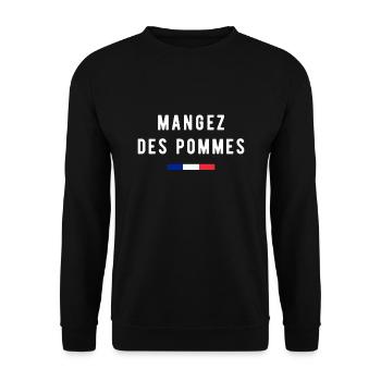 MANGEZ DES POMMES - Sweat-shirt Unisexe - noir - Devant - Alina (178cm) & Michal (187cm)