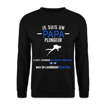 je suis un Papa et Plongeur Humour - Sweat-shirt Unisexe - noir - Devant - Alina (178cm) & Michal (187cm)