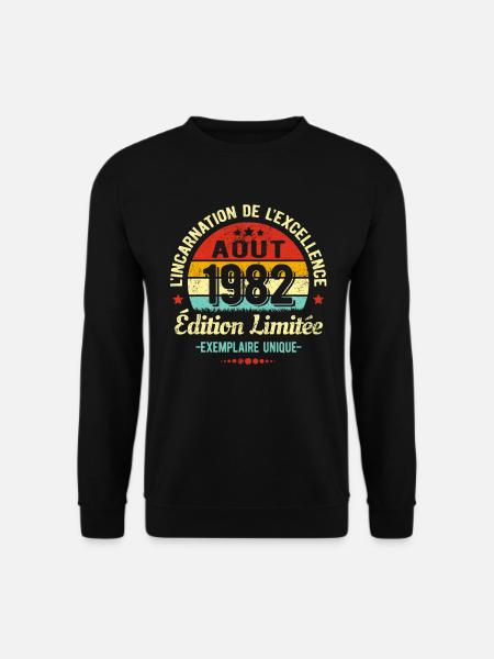 MILLÉSIME AOUT 1982 ÉDITION LIMITÉE - Sweat-shirt Unisexe - noir