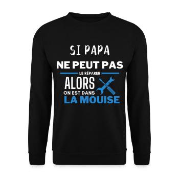 si papa ne peut pas le réparer cadeau - Sweat-shirt Unisexe - noir - Devant - Alina (178cm) & Michal (187cm)