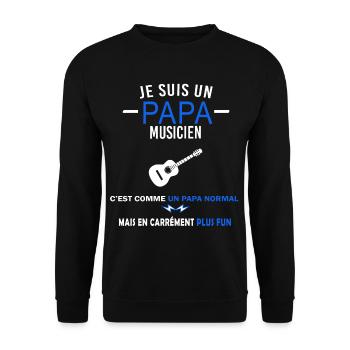 je suis un Papa et musicien Humour - Sweat-shirt Unisexe - noir - Devant - Alina (178cm) & Michal (187cm)