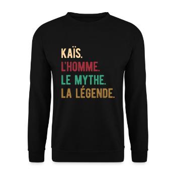 KAÏS L'HOMME LE MYTHE LA LÉGENDE - Sweat-shirt Unisexe - noir - Devant - Alina (178cm) & Michal (187cm)