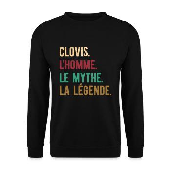 CLOVIS L'HOMME LE MYTHE LA LÉGENDE - Sweat-shirt Unisexe - noir - Devant - Alina (178cm) & Michal (187cm)