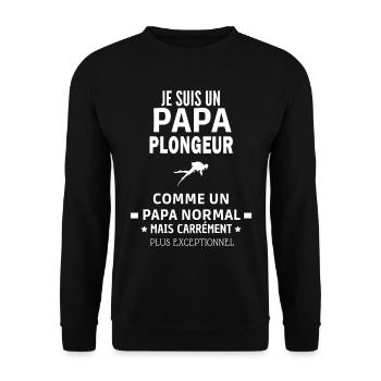 je suis un papa Plongeur exceptionnel - Sweat-shirt Unisexe - noir - Devant - Alina (178cm) & Michal (187cm)