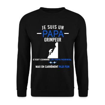 je suis un Papa et grimpeur Humour - Sweat-shirt Unisexe - noir - Devant - Alina (178cm) & Michal (187cm)