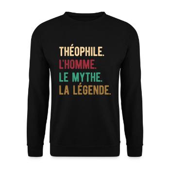 THEOPHILE L'HOMME LE MYTHE LA LÉGENDE - Sweat-shirt Unisexe - noir - Devant - Alina (178cm) & Michal (187cm)