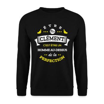 CLEMENT PARFAIT - NOM CLEMENT - Sweat-shirt Unisexe - noir - Devant - Alina (178cm) & Michal (187cm)