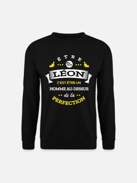 LEON PARFAIT - NOM LEON - Sweat-shirt Unisexe - noir