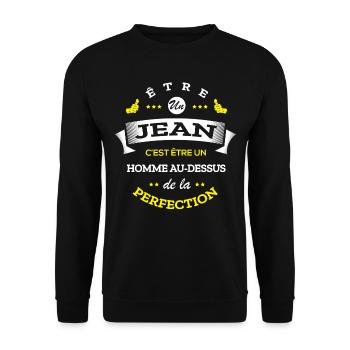 JEAN PARFAIT - NOM JEAN - Sweat-shirt Unisexe - noir - Devant - Alina (178cm) & Michal (187cm)
