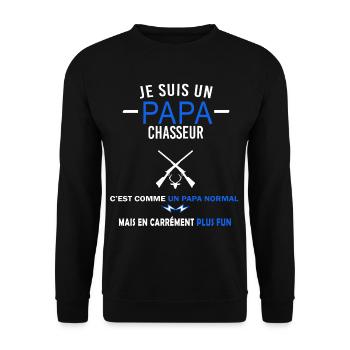 je suis un Papa et chasseur Humour - Sweat-shirt Unisexe - noir - Devant - Alina (178cm) & Michal (187cm)
