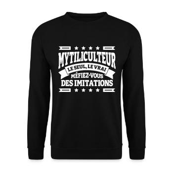 MYTILICULTEUR LE SEUL LE VRAI - Sweat-shirt Unisexe - noir - Devant - Alina (178cm) & Michal (187cm)