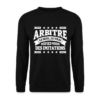 ARBITRE LE SEUL LE VRAI - Sweat-shirt Unisexe - noir - Devant - Alina (178cm) & Michal (187cm)