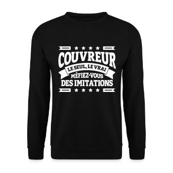 COUVREUR LE SEUL LE VRAI - Sweat-shirt Unisexe - noir - Devant - Alina (178cm) & Michal (187cm)